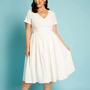 Modcloth White Midi Dress